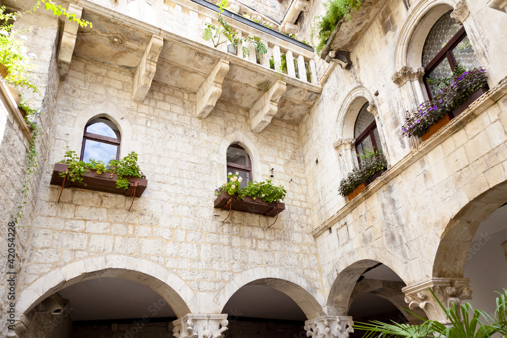 Courtyard of tenement house - Trogir, Croatia.