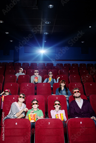 Projector light in the movie theater