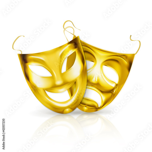 Gold theater masks