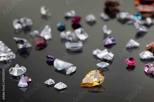 Set of many different gemstone