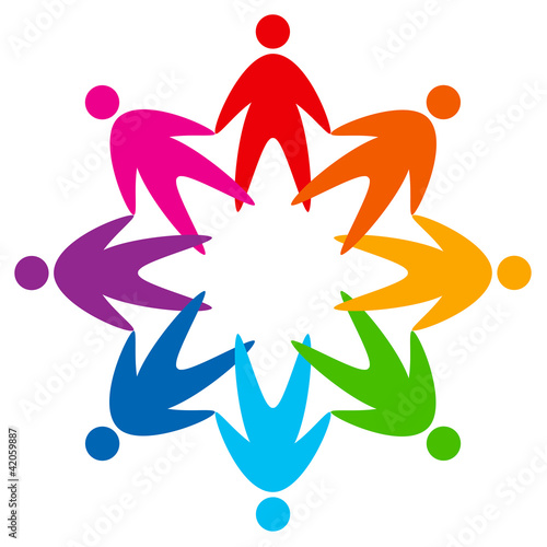 star of colorful people pictogram, vector illustration