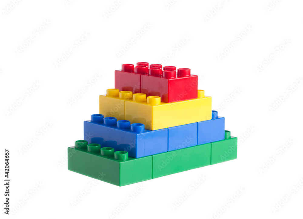 Plastic building blocks isolated on white background Plastic building blocks isolated on white background