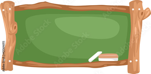 blackboard with chalk and brush