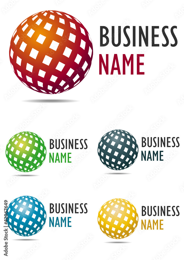 3D business logo color sphere desing 3D business logo color sphere desing