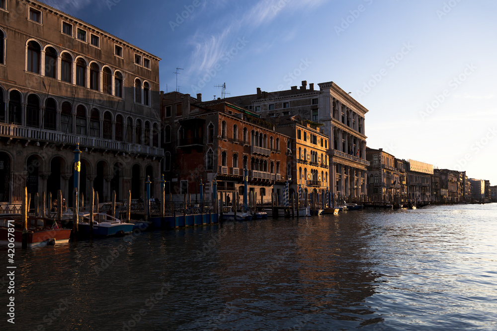 The Grand canal light up in the afternoon sun