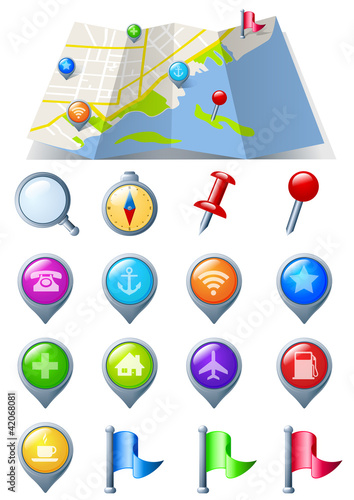 Map with Navigation Icon pack