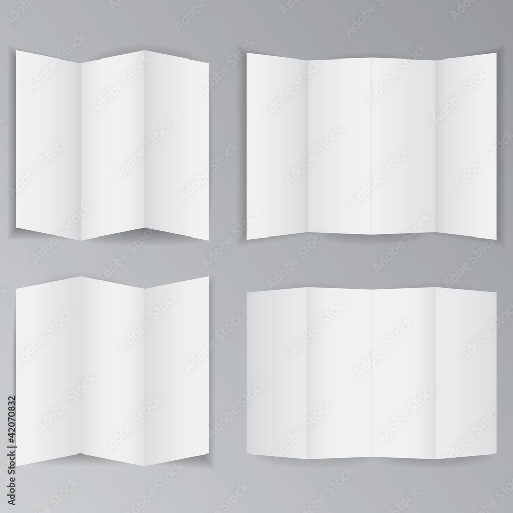 Advertising booklets on grey background