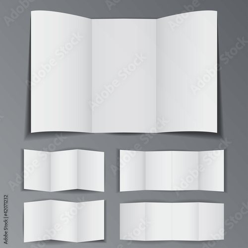 Set of different folded paper booklet