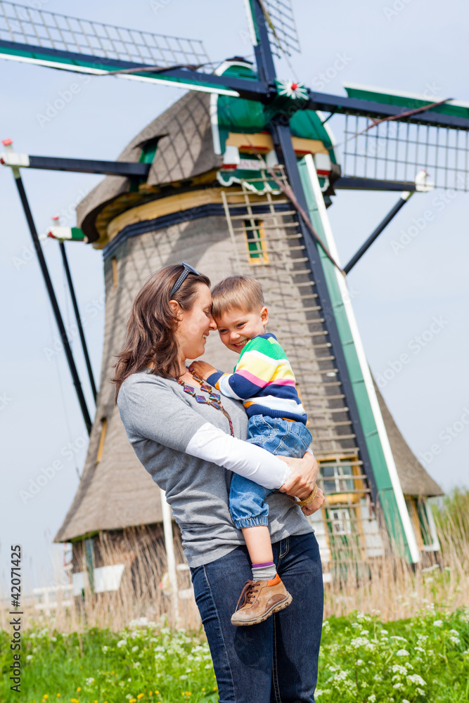 Fototapeta premium Mother and son in Holland
