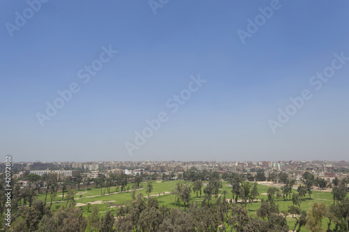 View Of Cairo From The Pyramids Of Giza Egypy