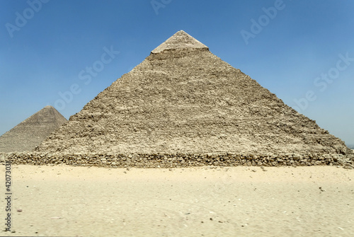 Unusual View Of The Pyramids Of Cairo Egypy