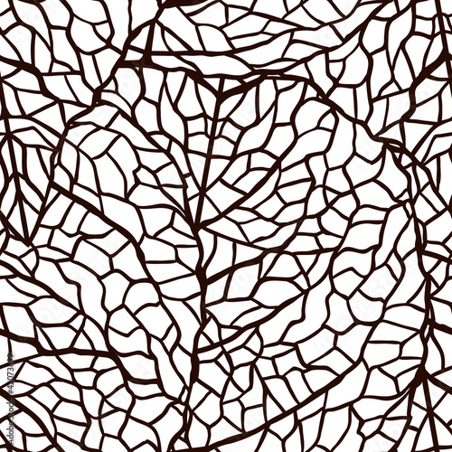 Vector illustration of leaves. (Seamless stylish pattern)