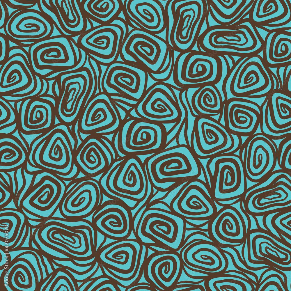 Seamless abstract hand drawn pattern, spiral background.
