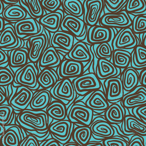 Seamless abstract hand drawn pattern, spiral background.