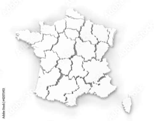 Map of France isolated on white