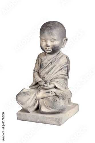 Statue of young Buddha isolated with clipping path