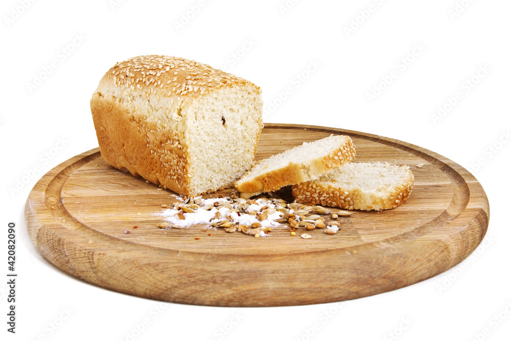 White bread with slices White bread with slices