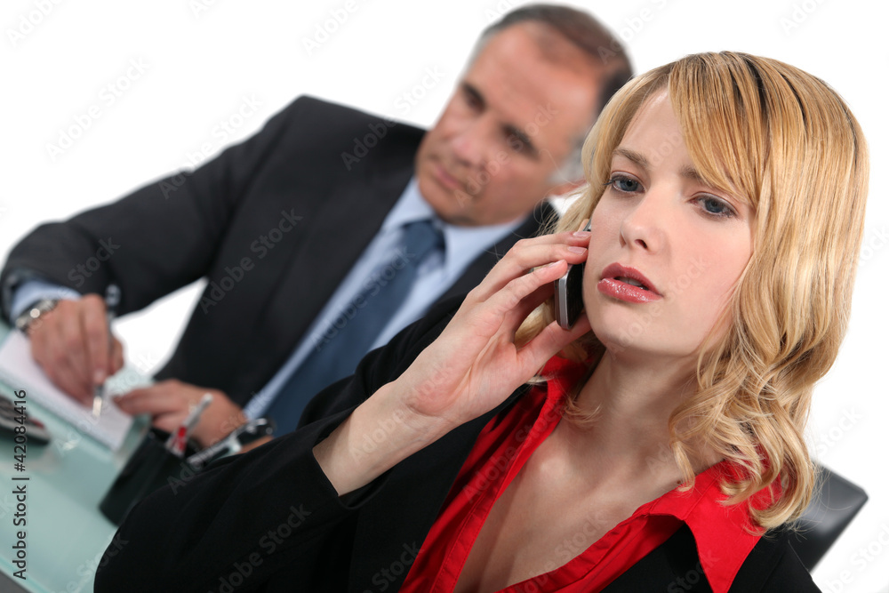 Boss and young female employee Boss and young female employee