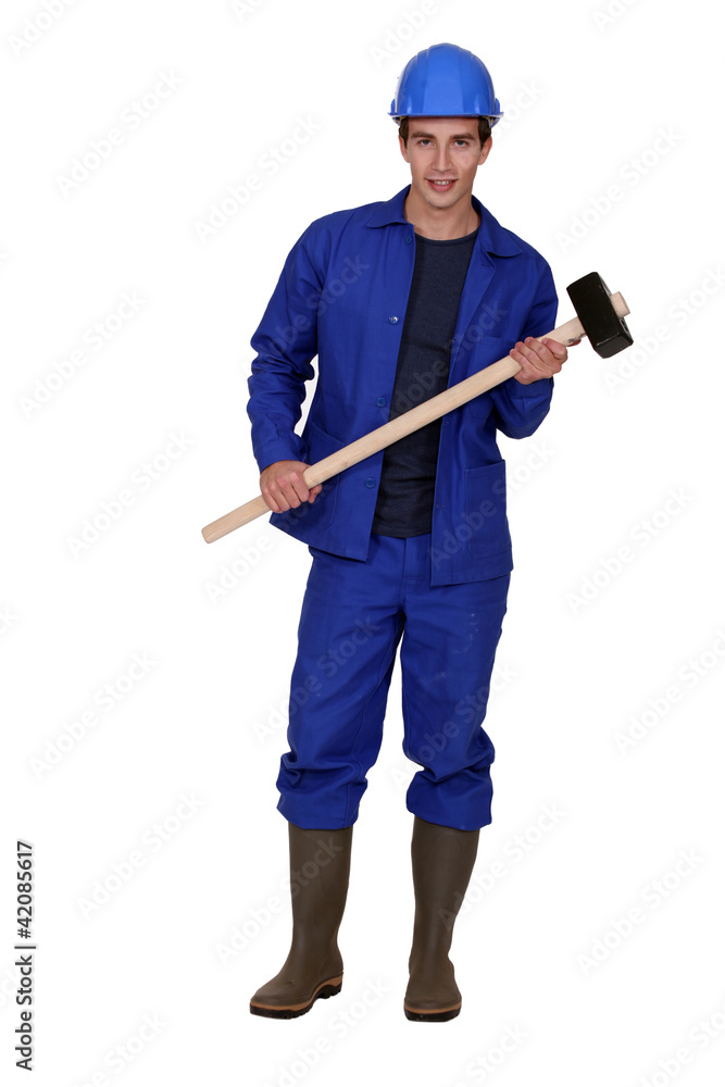 Laborer with a hammer
