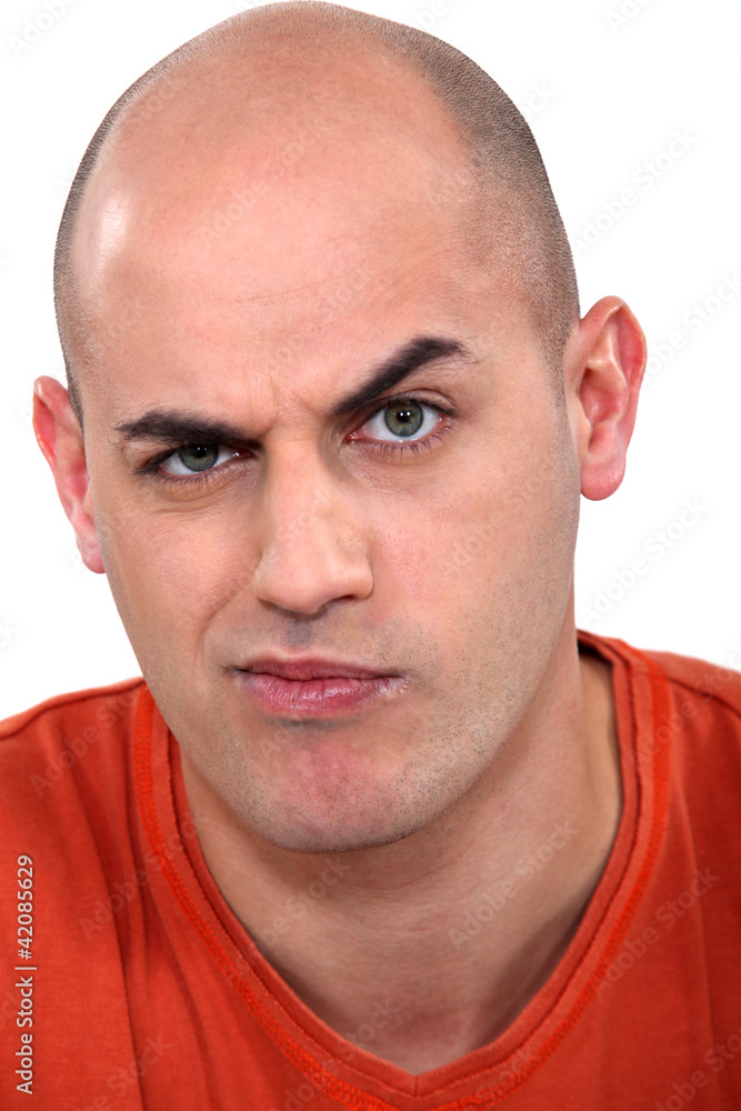 Portrait of a bald man expressive Portrait of a bald man expressive