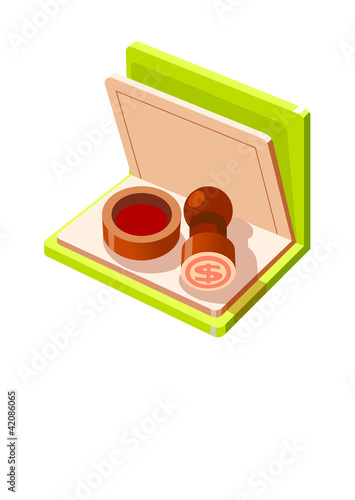 Vector Icon stamp and bankbook