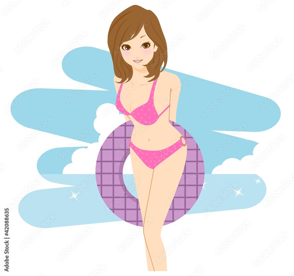 水着 女性 イラスト Stock イラスト Adobe Stock