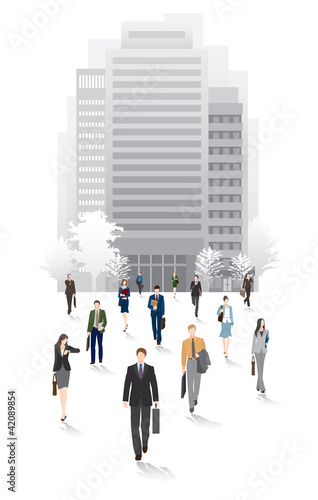 ビジネス街の人々_帰社