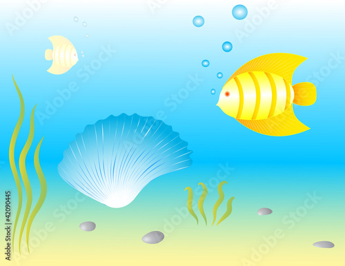Underwater world. Vector.