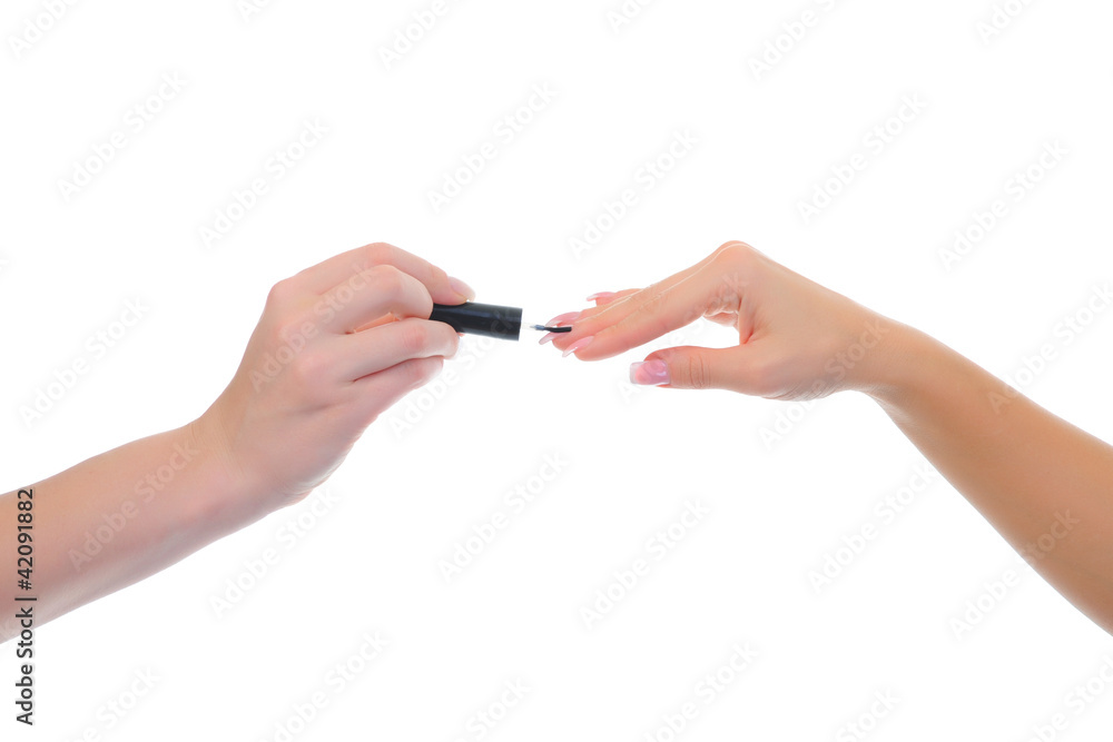 Woman manicures Woman manicures