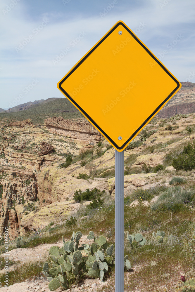 Blank Desert Road Sign