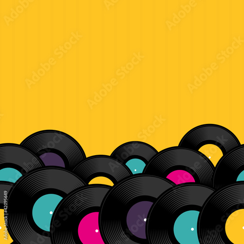 Vinyl record background with space for text. Vector.