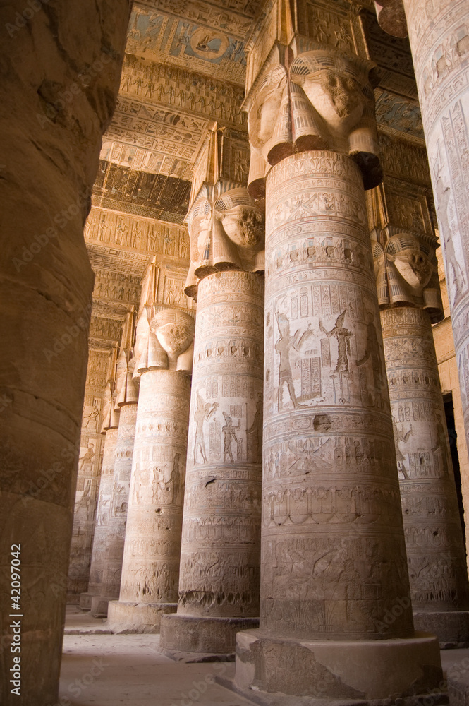 Dendera Temple interior, Ancient Egypt Dendera Temple interior, Ancient Egypt