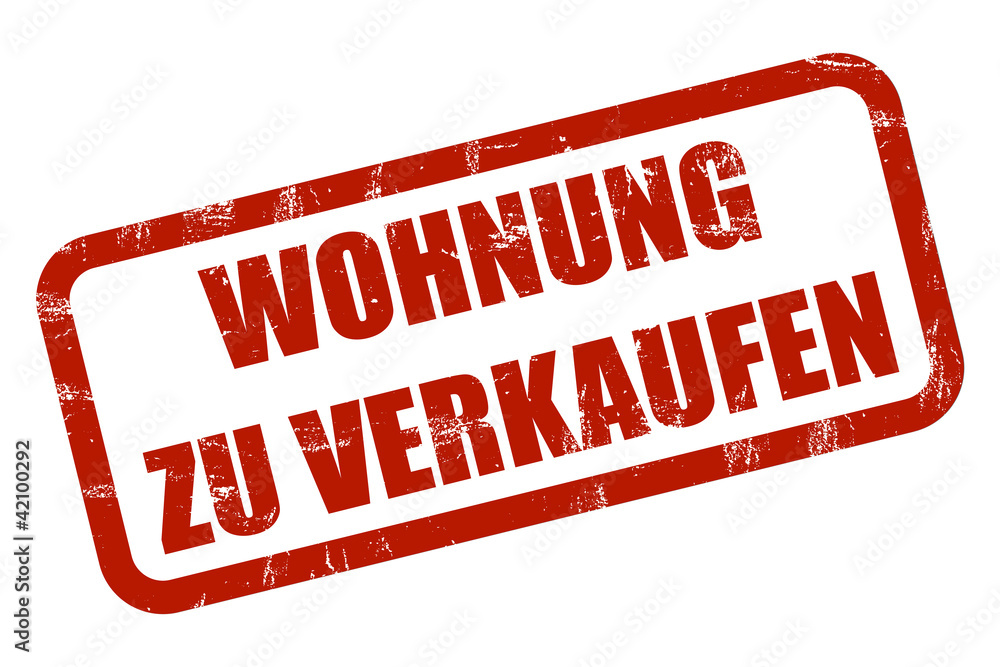 Grunge Stempel rot WOHNUNG ZU VERKAUFEN Grunge Stempel rot WOHNUNG ZU VERKAUFEN