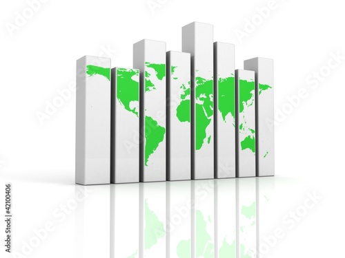 bar chart graph with green ...