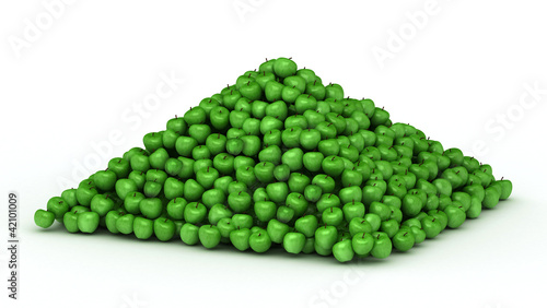 Big pile of green apples