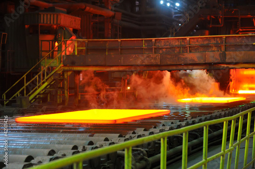 hot steel on conveyor