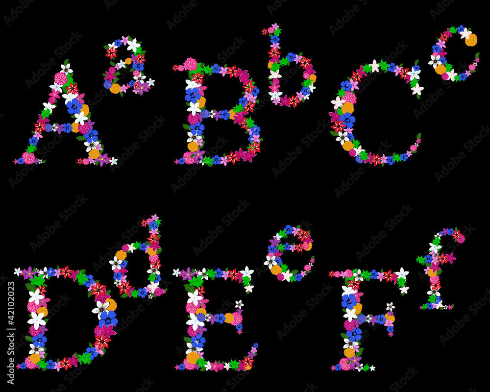 floral alphabet floral alphabet