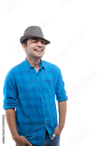 Cool teen with a hat - isolated