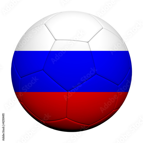 Russia Flag Pattern 3d rendering of a soccer ball