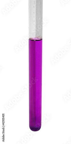test tube with violet liquid
