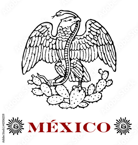 mexican eagle with hats of liberty