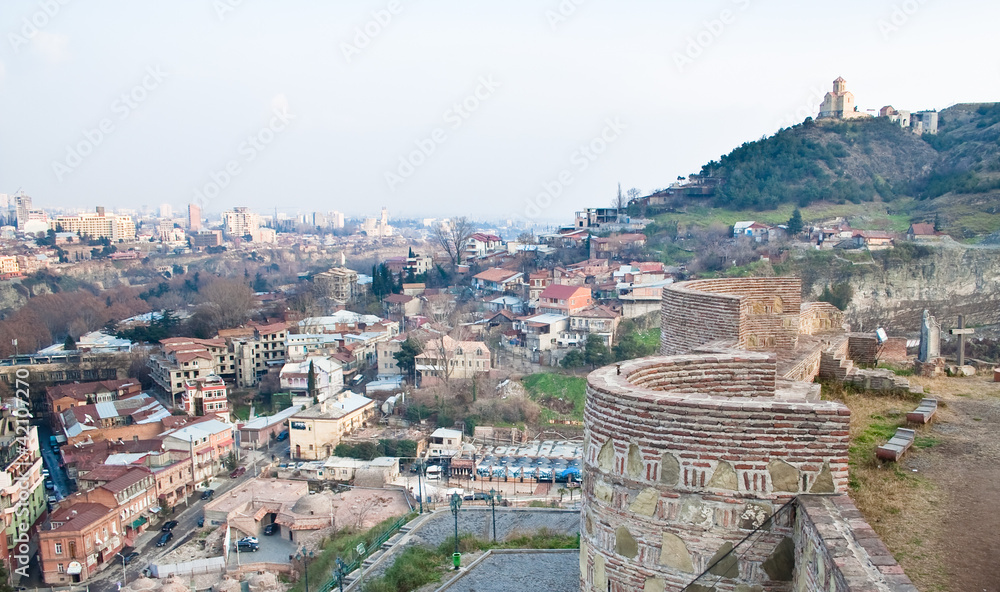 Panoramic view from Narikala Fortress. Tbilisi. Georgia.