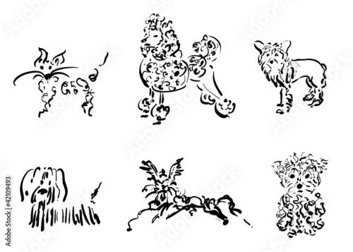 Dogs collection only contour