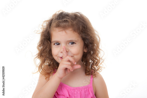 Принти на полотні child finger to lips