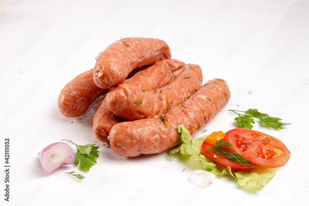 sausages with fresh vegetables