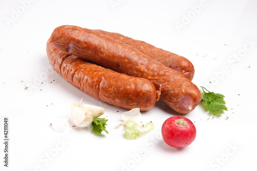 sausages with fresh vegetables