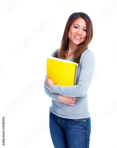 Student girl with book.