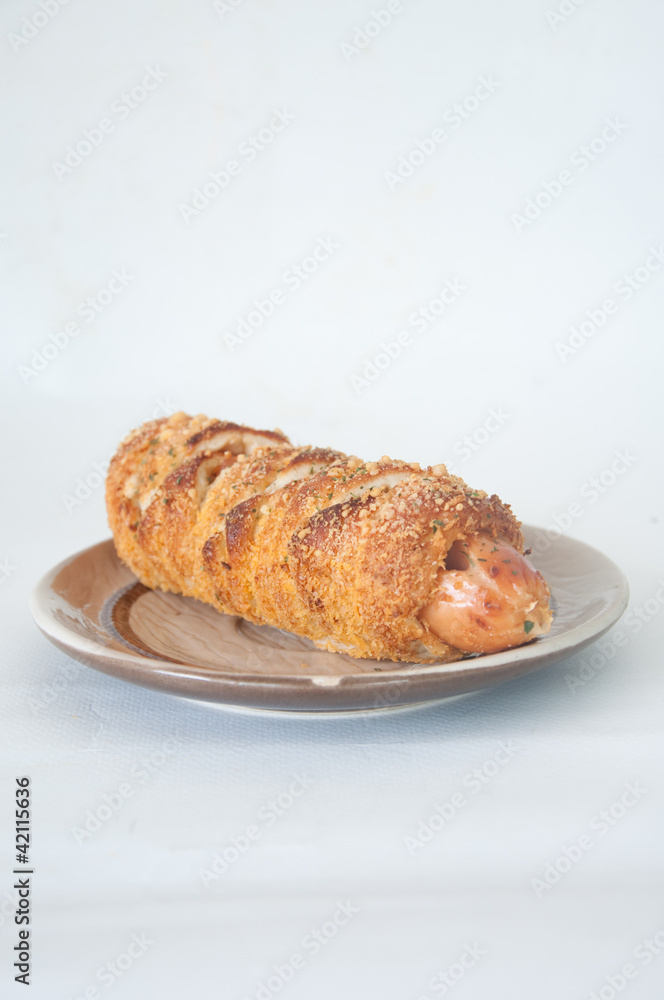 Hot dog on the white background Hot dog on the white background