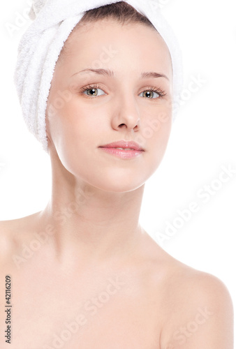 Portrait of young woman with perfect skin