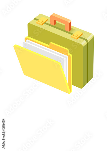 Vector icon suitcase and file